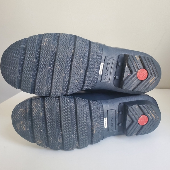 Hunter Blue Rain Boots with Knit Cuff - Picture 8 of 12